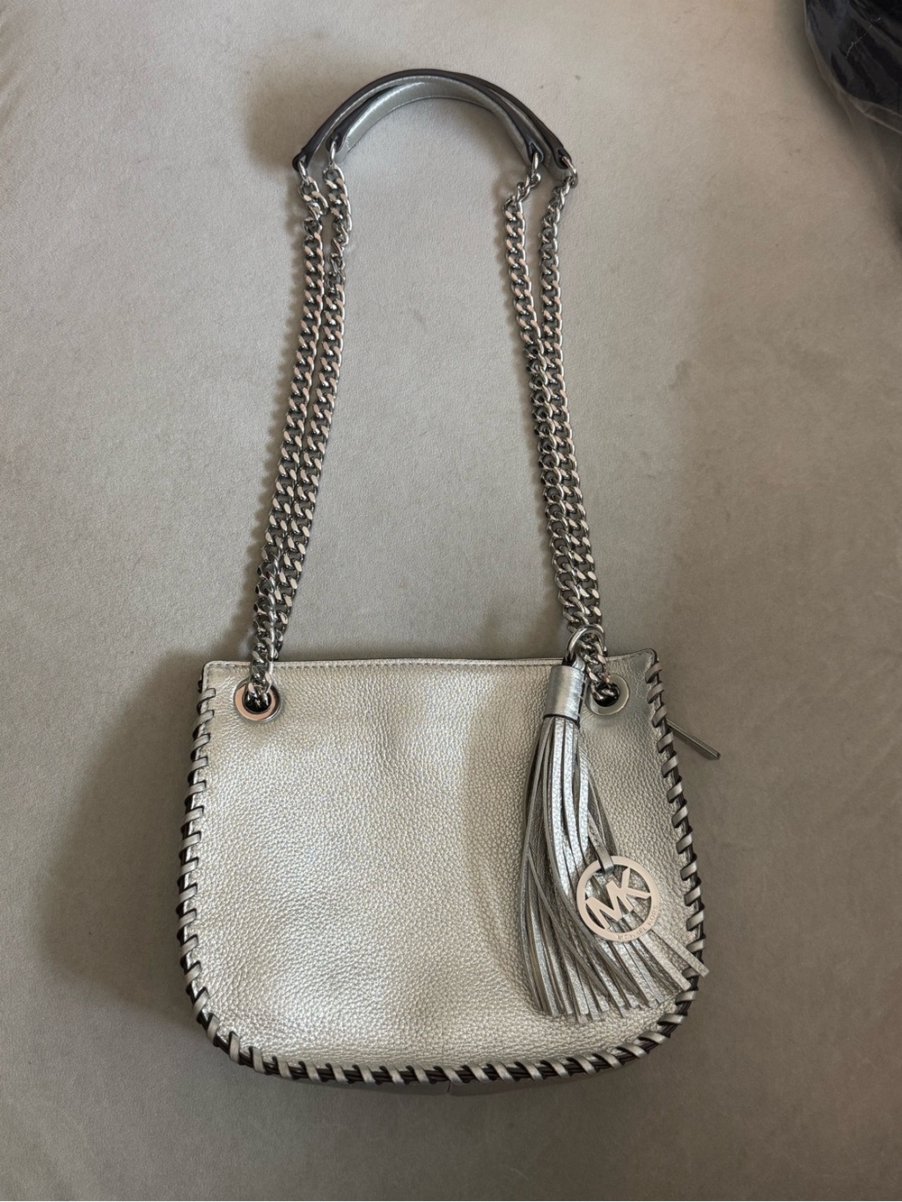 Michael Kors Silver Whipped Chelsea Bag